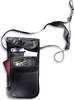 A black neck pouch with a passport and other items inside, shown against a white background. Anteprima dell’immagine prodotto