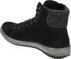 A black high-top leather boot with a gray wool-like cuff and a gray sole, shown from the side. Anteprima dell’immagine prodotto