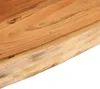 Close-up view of the edge of a wooden shelf with a live edge. Anteprima dell’immagine prodotto