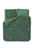 A top-down view of a floral patterned duvet and pillow set on a white background. Produktbild-Vorschau