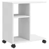 Möbel Beistelltisch mit Rollen Weiß 50x30x55 cm Produktbild-Vorschau 2