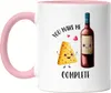 You Complete Me Tasse Rosa Wein Käse Valentinstag Freundin Produktbild-Vorschau 1