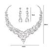 Set Hochzeit Ohrringe Verlängerung Kette Faux Kristall Produktbild-Vorschau 5