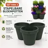 Benza – Stapelbare plantenpotten set van 3 – Ø 44 x 20 cm – Productafbeelding-voorbeeld 3