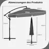 Parasol COSTWAY Ø300 cm, parasol typu „ampel” z osłoną z Podgląd zdjęcia produktu 3