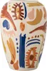 A close-up studio shot of a ceramic vase with a colorful abstract pattern. Náhled obrázku produktu
