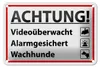 Blechschild Hinweis 18x12cm Achtung Videoüberwacht Alarm Produktbild-Vorschau 1