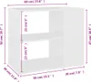 A white vidaXL beistelltisch with dimensions indicated by purple lines and text. Produktbild-Vorschau