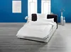 A bedroom setting with a bed, pillows, and a duvet. Produktbild-Vorschau
