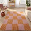 sweeek - Indoor-Teppich orange und rosa kariert Produktbild-Vorschau 2