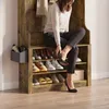 BEALIFE Flur-Garderobe FS29 mit 4 Haken, Bank & Schuhregal Produktbild-Vorschau 5