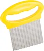 A yellow and silver wavy-edged cutter for potatoes, fruits, and vegetables. Podgląd zdjęcia produktu