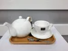 Juego de 6 tazas con platillo de 300 ml, color blanco, de Vista previa de la imagen del producto 6