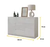 Kommode 120 cm Weiß Matt / Weiß Hochglanz, 3 Schubladen, 2 Produktbild-Vorschau 2