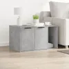 A modern living room setting with a gray cabinet and a sofa. Produktbild-Vorschau