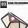 Close-up of a solar-powered outdoor light with a motion sensor. Produktbild-Vorschau