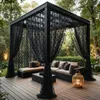 2er Set Vorhänge Voile Blumenmuster Outdoor Vorhang Produktbild-Vorschau 9