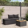 vidaXL Sonnenliege mit Auflage Poly Rattan Schwarz Produktbild-Vorschau 1