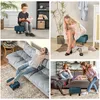 HOMCOM Pouf Fußstütze niedriger Hocker aus Leinenstoff, Produktbild-Vorschau 6
