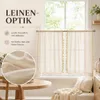 2 Stück Boho Scheibengardine mit Quasten Halbtransparent Produktbild-Vorschau 2