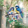 GKA Sonnenfänger 2 Vögel auf Blumenast 20 cm Meise Buntglas Produktbild-Vorschau 2