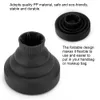 A black hair dryer diffuser attachment is shown from two angles, with descriptive text about its material and design. Voir les images du produit