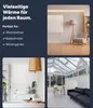 A collage of images showing different rooms and a text panel promoting a heating product. Voir les images du produit