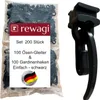 rewagi® 100 Ösengleiter SUW & 100 Steckhaken schwarz für Produktbild-Vorschau 1