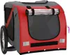 vidaXL Rimorchio per bicicletta cani rosso e grigio Tessuto Anteprima dell’immagine prodotto 4