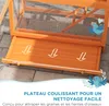 PawHut Cage à oiseaux en bois, cage perroquet, aire de Voir les images du produit 3