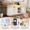 Flieks Kommode Wohnzimmerschrank mit LED, Sideboard mit 4 Produktbild-Vorschau 5