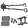 A collection of fitness equipment laid out on a white background. Produktbild-Vorschau