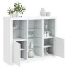 Sideboards mit LED-Leuchten 3 Stk. Weiß Holzwerkstoff Produktbild-Vorschau 2