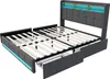 UnboxG Polsterbett 140x200 cm, Grau, Leinen, 4 Schubladen, Produktbild-Vorschau 14
