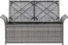 vidaXL Sitzbank mit Stauraum und Kissen Grau 138 cm Poly Produktbild-Vorschau 6