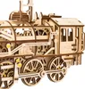 A close-up view of a wooden mechanical model of a steam locomotive. Náhľad obrázku produktu