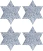 Four grey star-shaped felt coasters arranged in a 2x2 grid on a white background. Produktbild-Vorschau