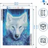 ARTULIO - Kit de peinture diamant - Loup blanc avec flammes Voir les images du produit 4