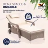 Casaria® Chaise longue en polyrotin Beige coussin 7cm 2 Voir les images du produit 2