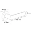 A diagram of a door handle with dimensions indicated. Produktbild-Vorschau
