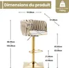 MODFU Tabourets - 2 Chaises de Bar Avec Assise Velours et Voir les images du produit 2