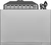 The back view of a silver appliance, possibly a microwave or a compact oven, with a gray vent and black power cord at the top. Produktbild-Vorschau
