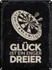 vianmo Blechschild 40x30 cm Dart Glück ist ein enger Dreier Produktbild-Vorschau 1
