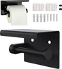 Toilettenpapierhalter Mit Zubehörregal Schwarz Loft Produktbild-Vorschau 1