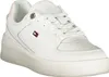 A white Tommy Hilfiger sneaker with pink accents on the heel. Náhled obrázku produktu