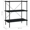 vidaXL Regál se 3 policemi černý 80x40x92 cm Náhled obrázku produktu 7