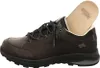 A brown hiking shoe with black laces and a tan insole is shown against a white background. Produktbild-Vorschau