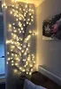 A wall decorated with illuminated branches and a framed picture. Produktbild-Vorschau