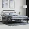 vidaXL Bettgestell mit Kopfteil Metall Schwarz 140x200 cm Produktbild-Vorschau 3