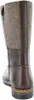 A rear view of a brown leather and gray felt boot. Produktbild-Vorschau